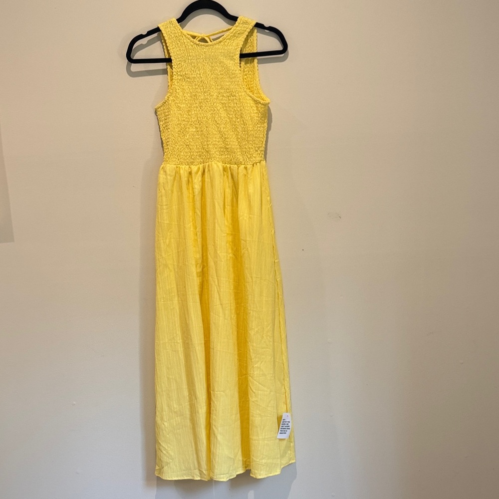 ASOS Yellow Sleeveless Midi Dress